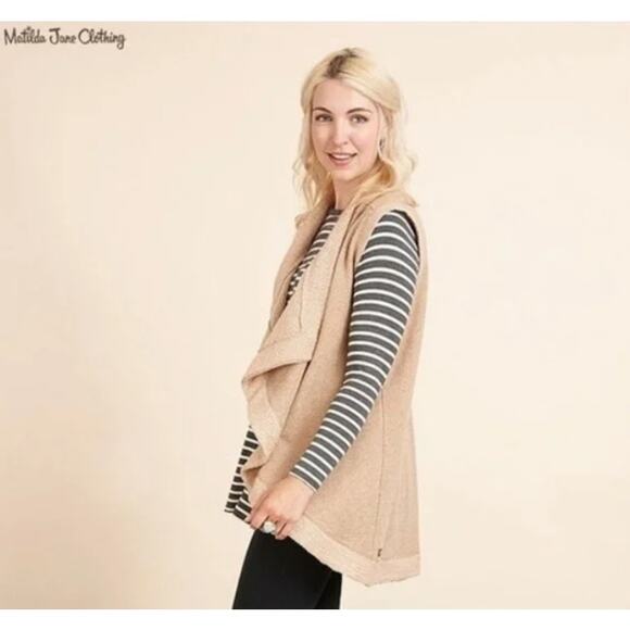 Matilda Jane Vest Womens Medium Brown Open Front Sooner or Later - Picture 1 of 13